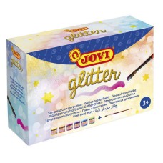 Plakkaatverf Jovi glitter , 55ml , set 6 kleuren