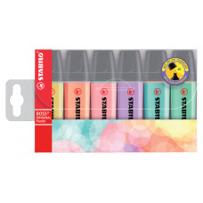 Markeerstift Stabilo Boss pastel blister à 6 stuks assorti
