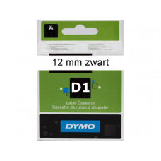 Labeltape Dymo D1 45013 12mmx7m Zwart op Wit