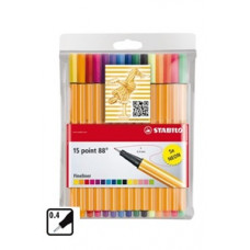 Fineliner Stabilo Point 88 15 stuks assorti inclusief 5x neon